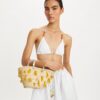 Kleine bestickte Raffia-Tasche Kleine bestickte Raffia-Tasche
