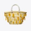 Kleine bestickte Raffia-Tasche Kleine bestickte Raffia-Tasche