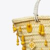 Kleine bestickte Raffia-Tasche Kleine bestickte Raffia-Tasche