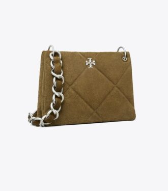 Kleine Kira Diamond Quilt Suede Schultertasche