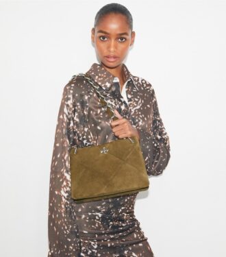 Kleine Kira Diamond Quilt Suede Schultertasche