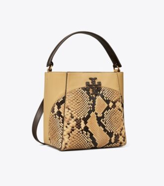 Kleine McGraw Bucket Bag mit Schlangenprägung