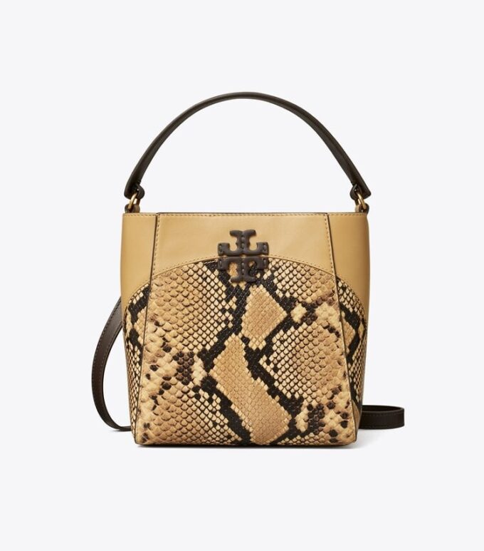 Kleine McGraw Bucket Bag mit Schlangenprägung Kleine McGraw Bucket Bag mit Schlangenprägung