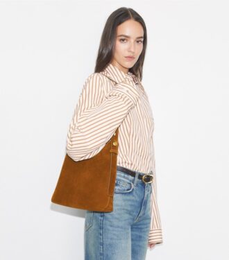 Kleine Romy Hobo-Tasche aus Wildleder