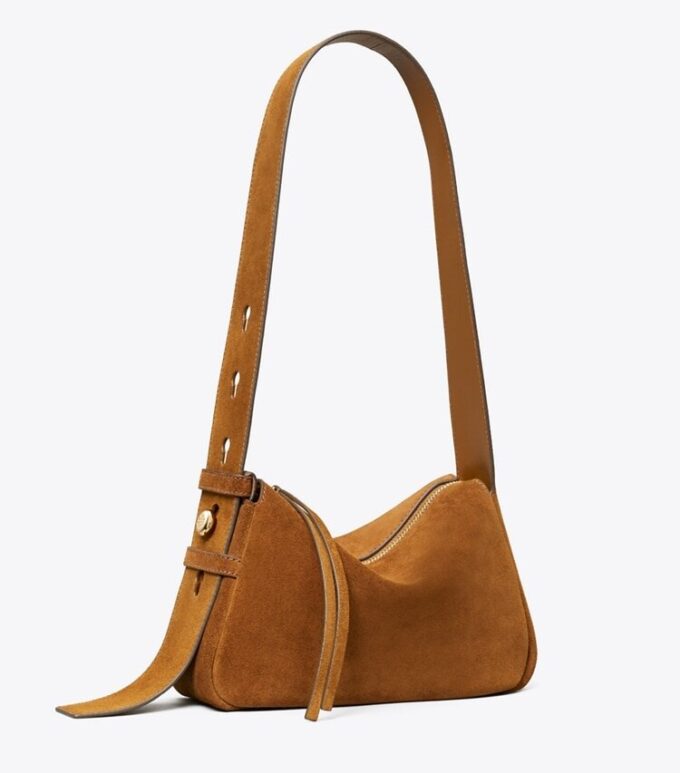 Kleine Romy-Schultertasche aus Wildleder Kleine Romy-Schultertasche aus Wildleder