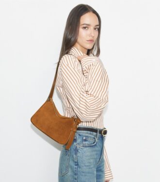 Kleine Romy-Schultertasche aus Wildleder