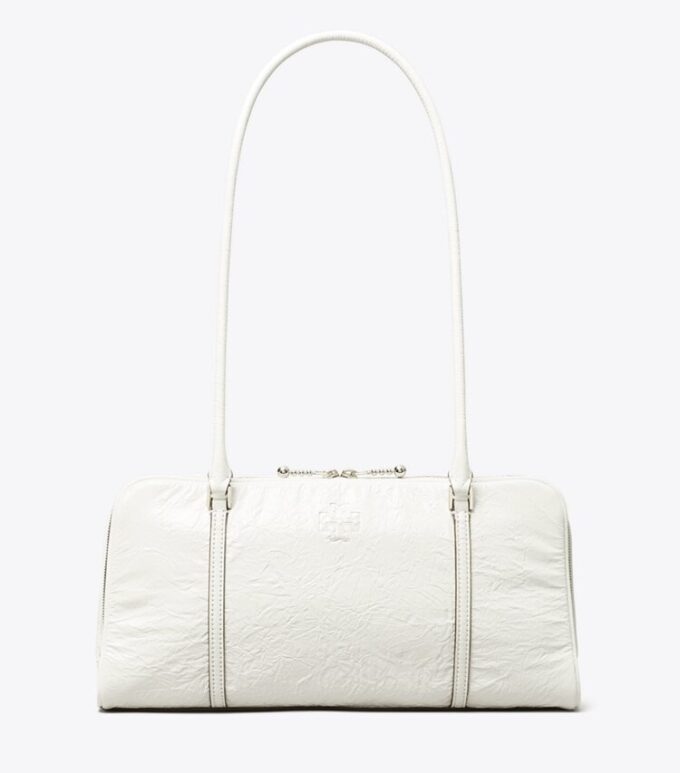 Kleine Satchel aus geknittertem Leder in Marshmallow Kleine Satchel aus geknittertem Leder in Marshmallow