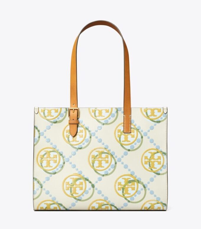 Kleine T Monogram Contrast Embossed Tote Kleine T Monogram Contrast Embossed Tote