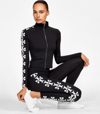 Reflektierendes Nylon-Logo-Oberteil mit Reißverschluss