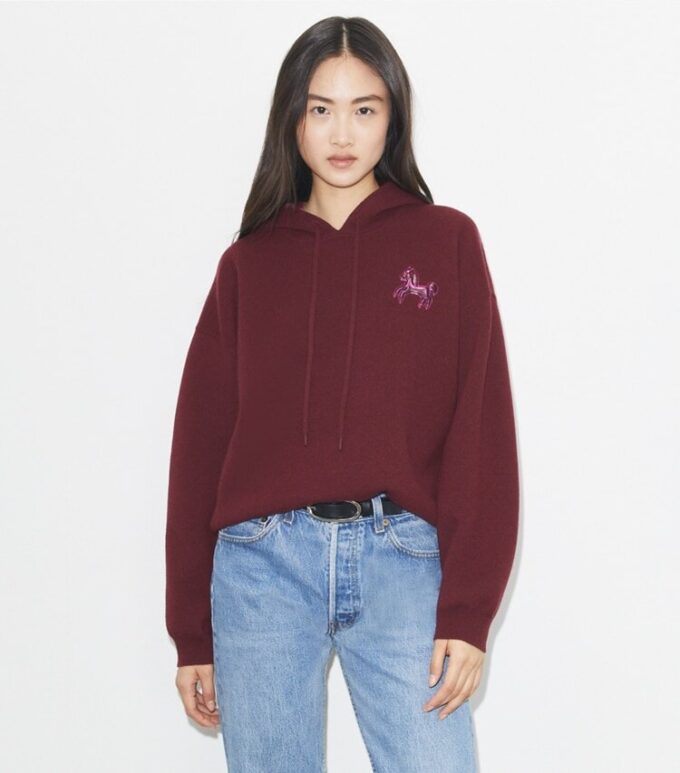 Kurzer Hoodie aus Wolle Kurzer Hoodie aus Wolle
