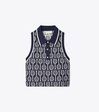 Kurzes Tech-Strick-Polo-Tanktop