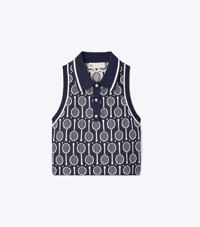 Kurzes Tech-Strick-Polo-Tanktop Kurzes Tech-Strick-Polo-Tanktop