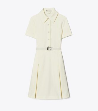 Kurzärmeliges Golfkleid mit Plissee