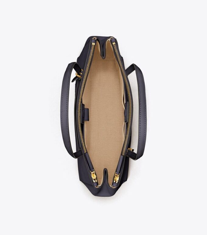 Leder-Tasche mit doppeltem Reißverschluss