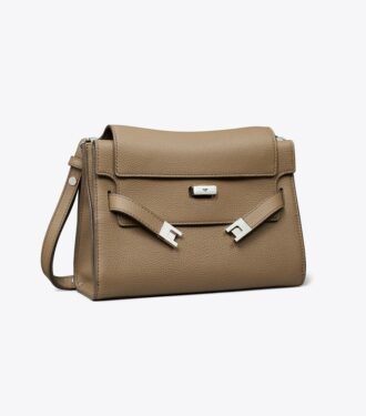 Lee Radziwill Schultertasche mit genarbtem Leder