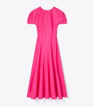 Leinenkleid mit Ballonärmeln