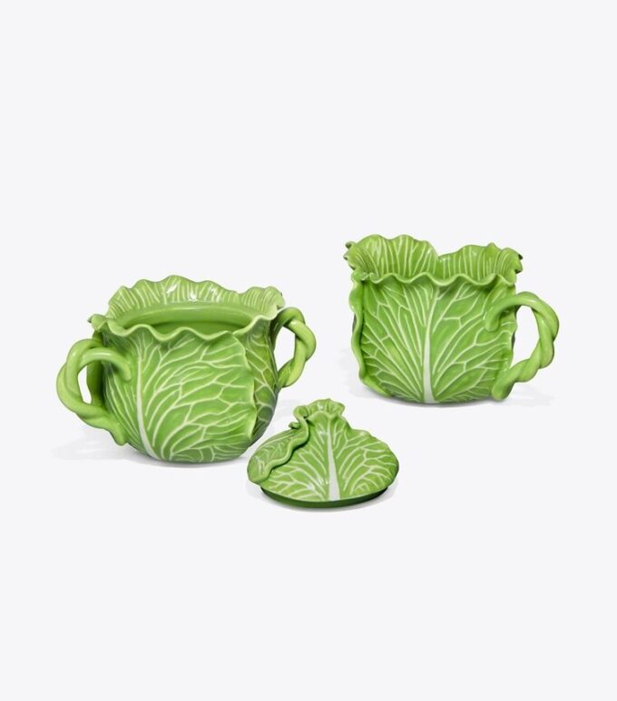 Lettuce Ware Zuckerdose mit Deckel & Milchkännchen Lettuce Ware Zuckerdose mit Deckel & Milchkännchen