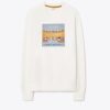 Locker sitzender, schwerer French Terry-Pullover mit Logo-Patch Locker sitzender, schwerer French Terry-Pullover mit Logo-Patch
