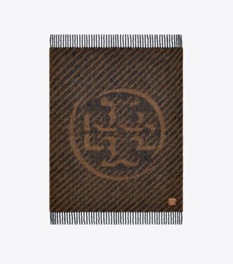 Logo-Streifen-Bouclé-Decke