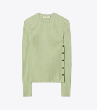 Lurex-Streifen-Pullover mit Rundhalsausschnitt