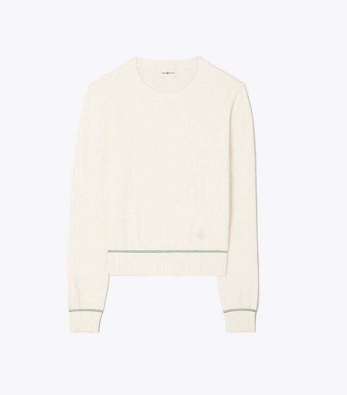 Luxuriöser Kaschmirpullover mit Kontraststreifen Luxuriöser Kaschmirpullover mit Kontraststreifen