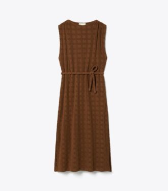 Maxikleid aus Jacquard-Frottee