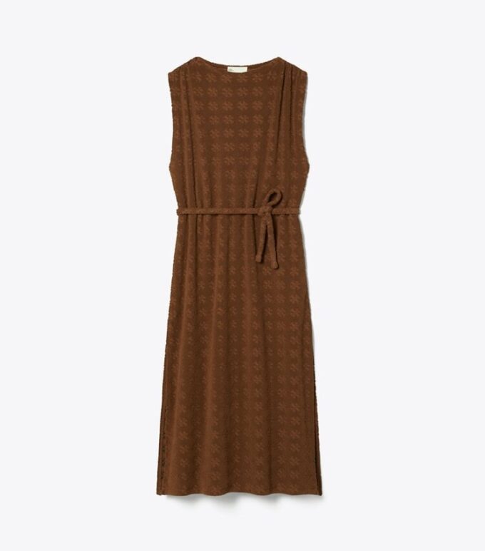 Maxikleid aus Jacquard-Frottee Maxikleid aus Jacquard-Frottee