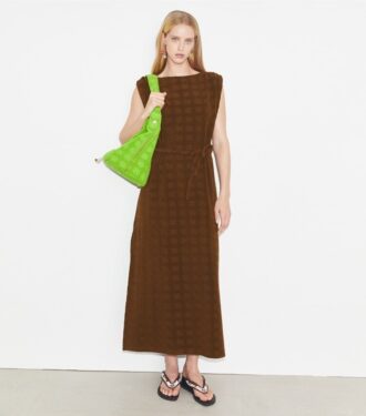 Maxikleid aus Jacquard-Frottee
