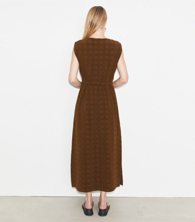 Maxikleid aus Jacquard-Frottee Maxikleid aus Jacquard-Frottee