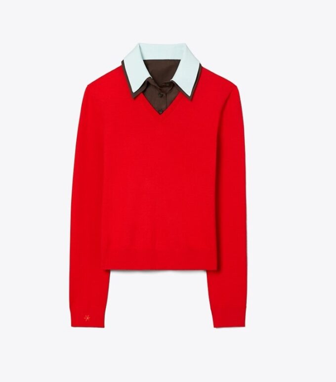 Mehrlagiger Merinowollpullover Mehrlagiger Merinowollpullover
