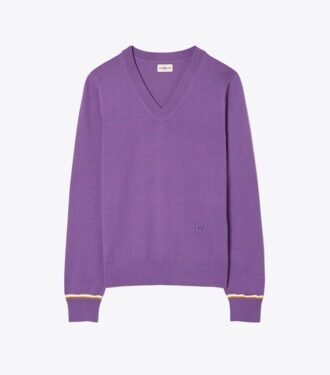 Merino-Pullover mit V-Ausschnitt Merino-Pullover mit V-Ausschnitt
