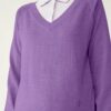 Merino-Pullover mit V-Ausschnitt