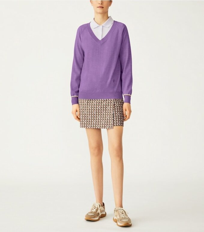 Merino-Pullover mit V-Ausschnitt