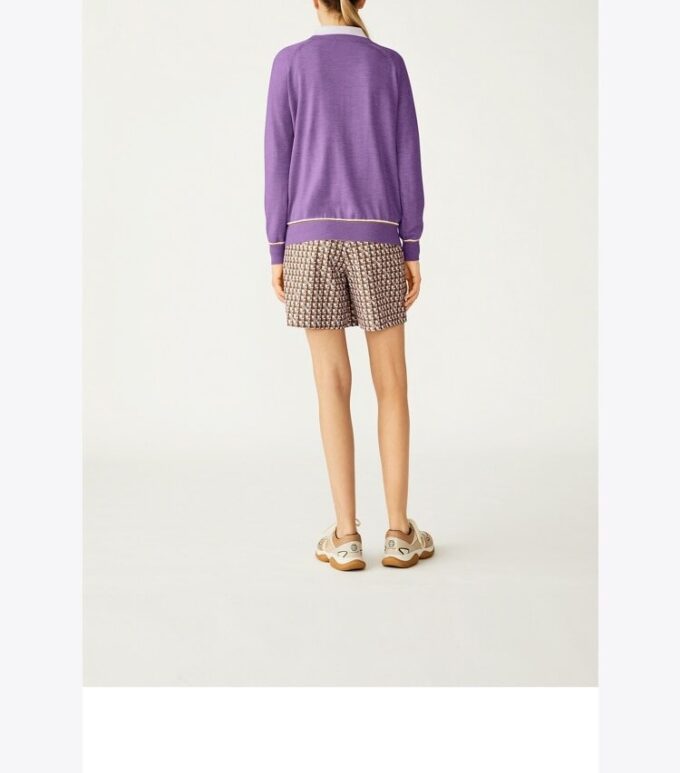 Merino-Pullover mit V-Ausschnitt