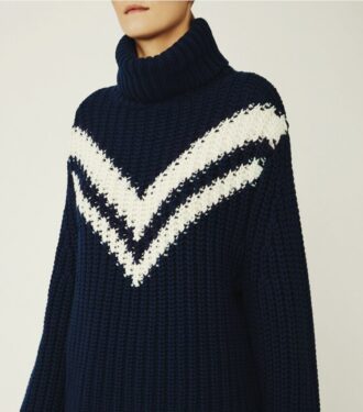 Merino-Rollkragenpullover mit Chevron-Muster Merino-Rollkragenpullover mit Chevron-Muster