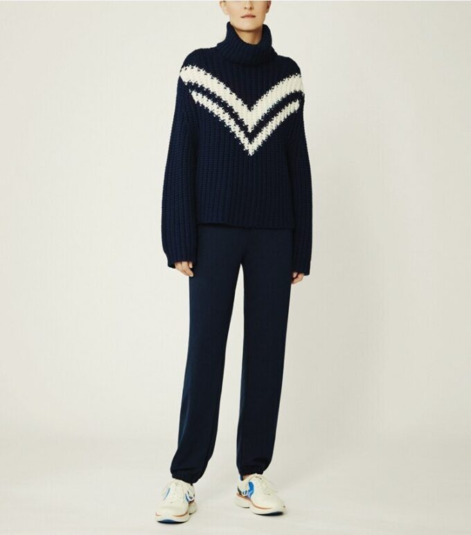 Merino-Rollkragenpullover mit Chevron-Muster Merino-Rollkragenpullover mit Chevron-Muster