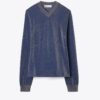 Metallic-Pullover mit V-Ausschnitt Metallic-Pullover mit V-Ausschnitt