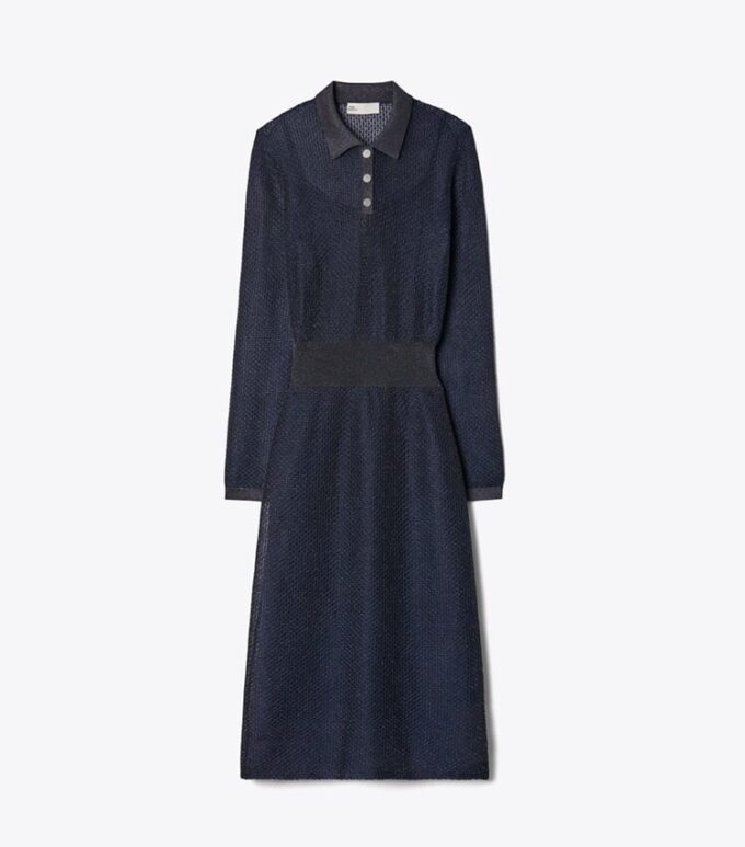 Metallisches Polo-Kleid Metallisches Polo-Kleid