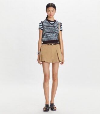 Mikro-Twill-Plisseeshorts