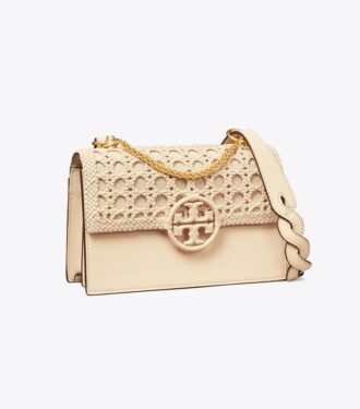Miller Basket-Weave Small Flap Shoulder Bag
