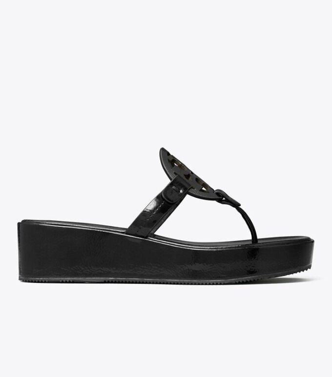 Miller Lack-Keilabsatz-Sandale Miller Lack-Keilabsatz-Sandale