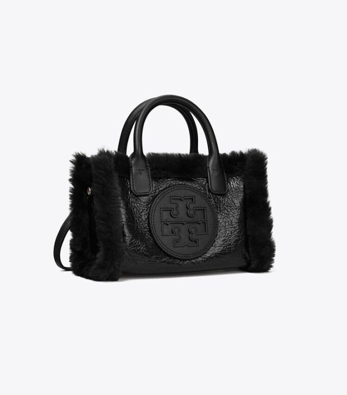 Mini Ella Lackleder-Tasche mit Lammfellfutter Mini Ella Lackleder-Tasche mit Lammfellfutter