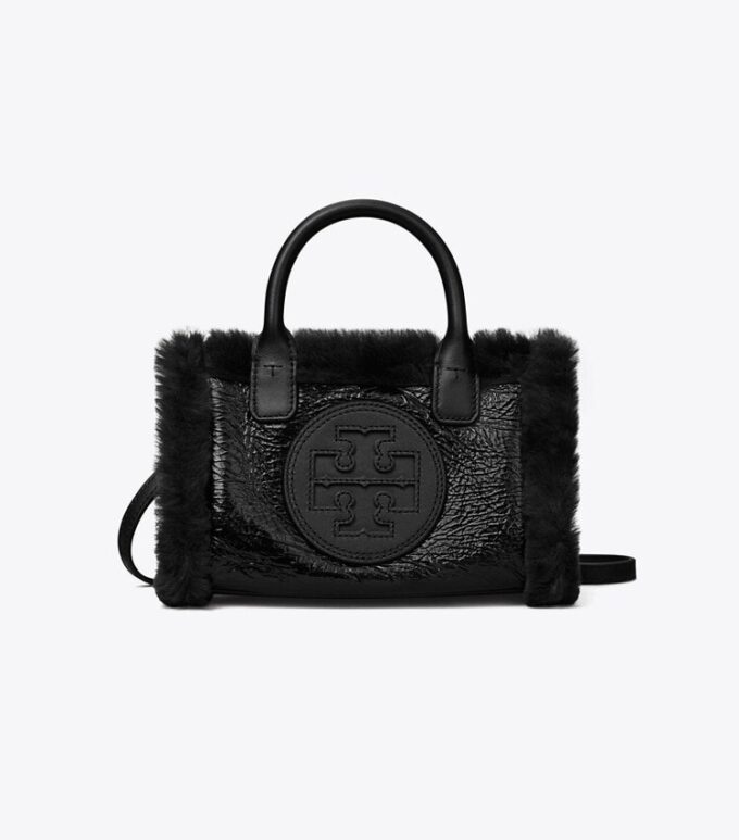 Mini Ella Lackleder-Tasche mit Lammfellfutter Mini Ella Lackleder-Tasche mit Lammfellfutter