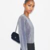 Mini Kira Diamond Quilt Velvet Pavé Flap Bag Mini Kira Diamond Quilt Velvet Pavé Flap Bag