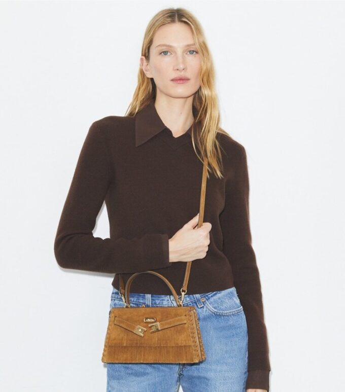 Mini Lee Radziwill Tasche mit Fransen und Henkel Mini Lee Radziwill Tasche mit Fransen und Henkel