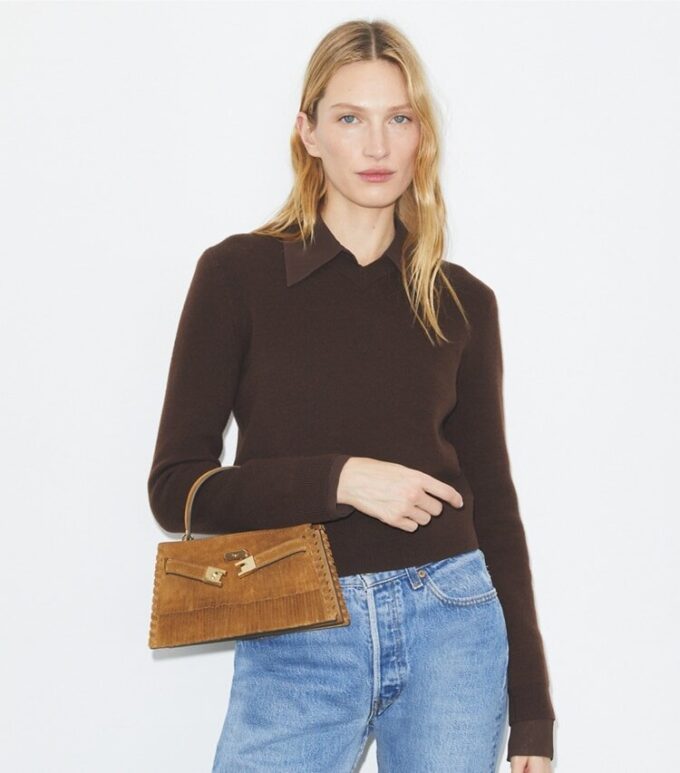 Mini Lee Radziwill Tasche mit Fransen und Henkel Mini Lee Radziwill Tasche mit Fransen und Henkel