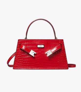 Mini Lee Radziwill Tasche mit Krokodilprägung und Tragegriff