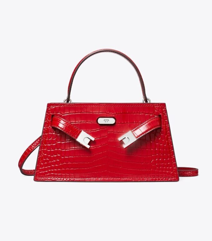 Mini Lee Radziwill Tasche mit Krokodilprägung und Tragegriff Mini Lee Radziwill Tasche mit Krokodilprägung und Tragegriff