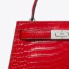 Mini Lee Radziwill Tasche mit Krokodilprägung und Tragegriff Mini Lee Radziwill Tasche mit Krokodilprägung und Tragegriff