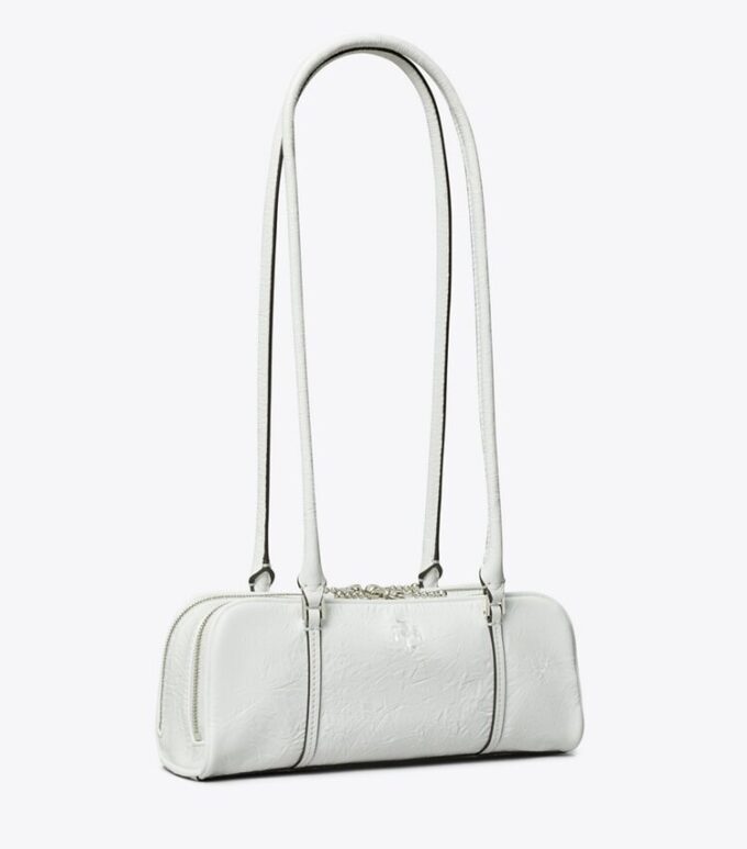 Mini-Satchel aus geknittertem Leder in Marshmallow Mini-Satchel aus geknittertem Leder in Marshmallow